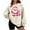 Beige, variant on Lorytime Christmas Crewneck Sweatshirts Women Santa Claus Print Plush Shirt Long Sleeve Pullover Loose Tops
