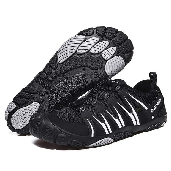 Mens Water Shoes Quick Dry Sneakers Beach Shoes Swimming Yoga Lightweight Sneakers Walking Beach Driving Black 7.5 UK