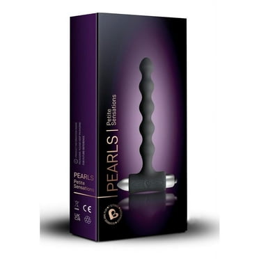 Rocks Off Pearls Petite Sensations Vibrating Silicone Anal Probe, Black