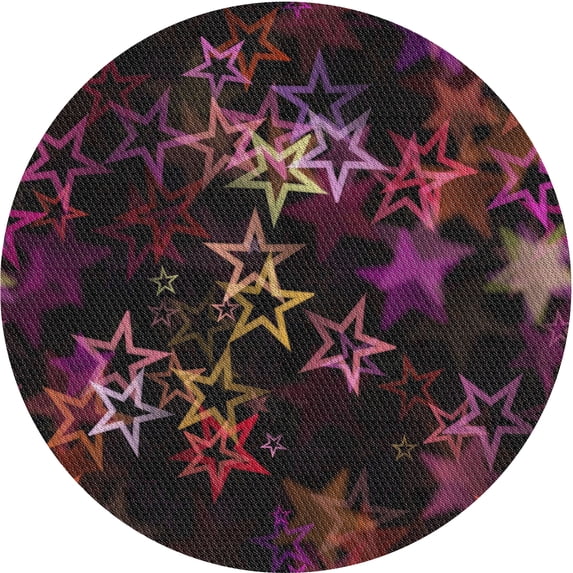 Ahgly Company Machine Washable Indoor Round Transitional Chocolate Brown Area Rugs, 3' Round