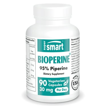 SuperSmart Bioperine – 30mg Per Day (95% Piperine) | Black Pepper Extract – Non-GMO & Gluten-Free - 90 Vegetarian Capsules