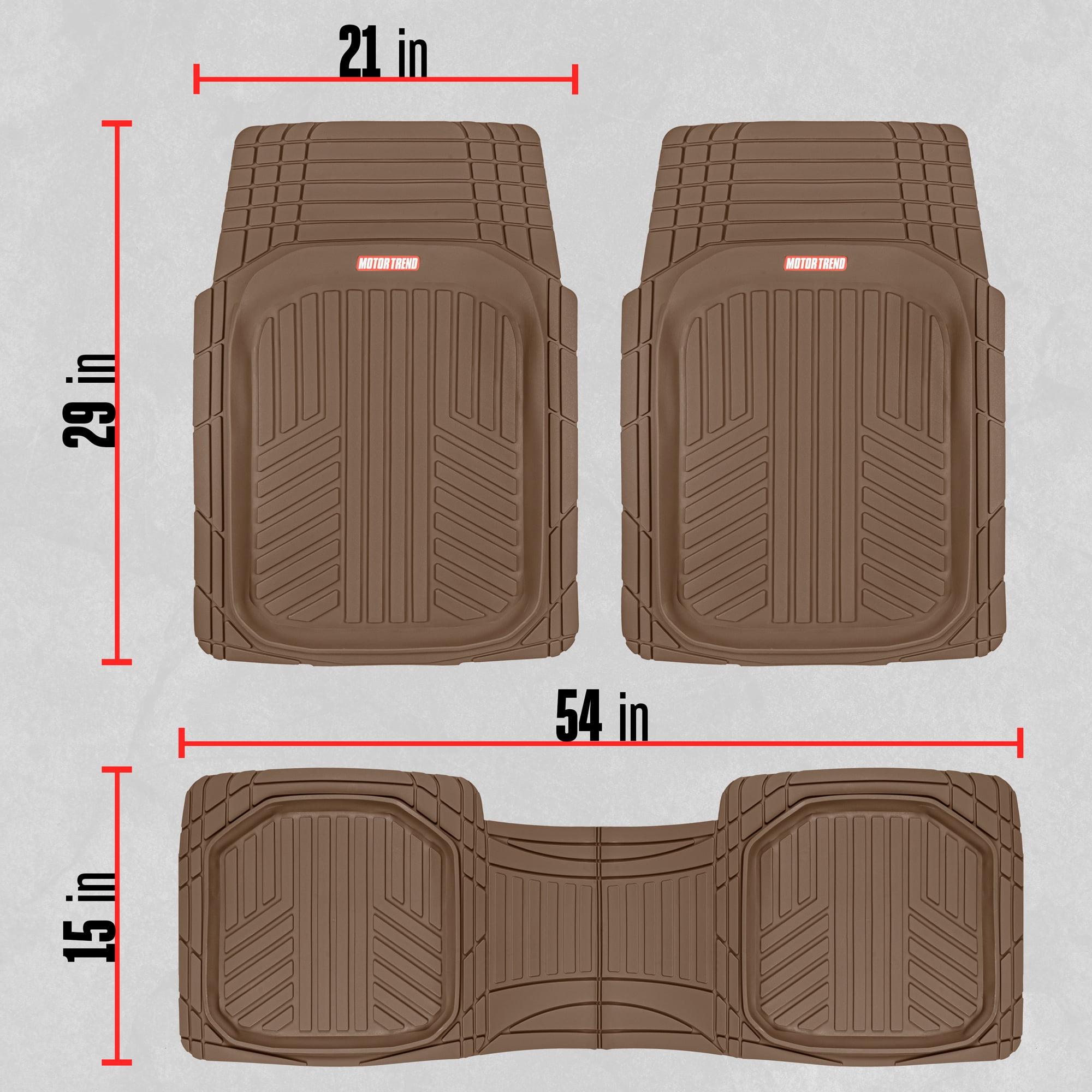 Motor Trend Deep Dish Rubber Floor Mats for Car SUV TRUCK Van, All-Climate All Weather Performance Plus Heavy Duty Liners Odorless