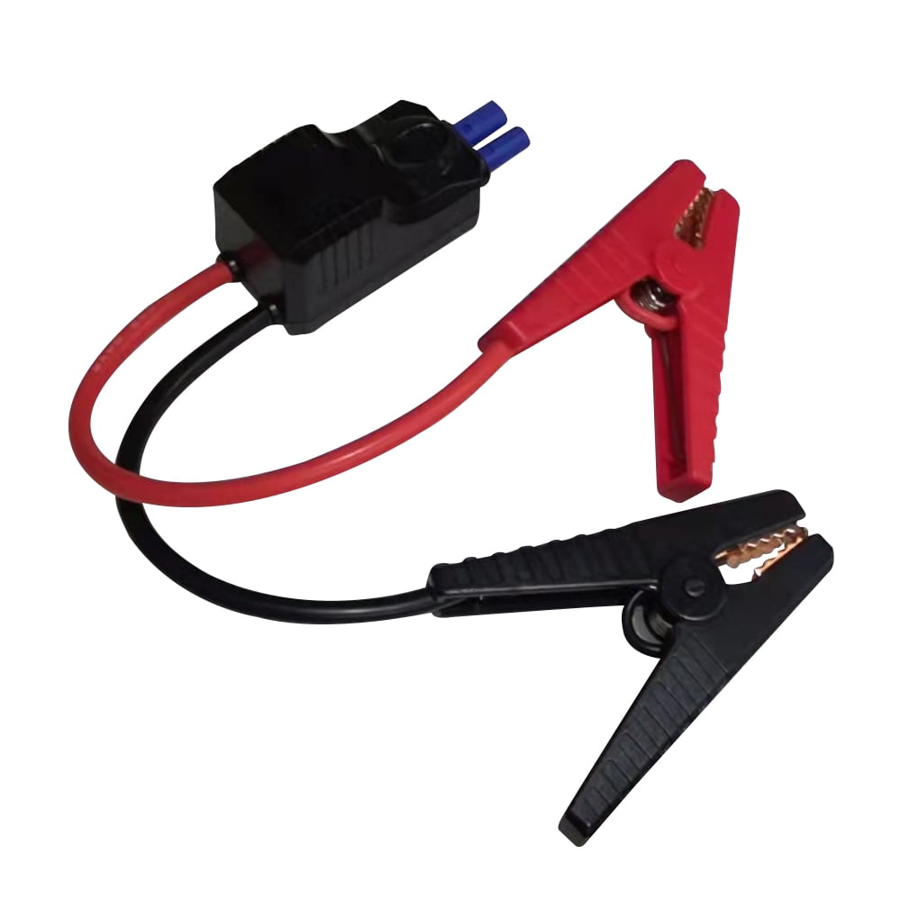 12V Car Battery Booster Cables with Intelligent Crocodile Clamps, 13.8in/350mm Length, Metal & Plastic Construction, 5-Protection Smart Jaws, Emergency Jump Starter Connection Clips, Upgraded Version