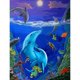 thumbnail image 1 of Cuadros Decorativos Cuadros Decorativos Kit de pintura de diamantes con delfines del mundo submarino Tmvgtek embutido en tela, 1 of 8