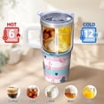 thumbnail image 6 of 20OZ Flamingo Insulated Tumbler with Comfort Grip Handle Stainless Steel Coffee Mug Cup BPA Free Sweat Proof Great for Commute Office Gifts for Women Girls on Birthday Christmas Summer, 6 of 6