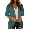 thumbnail image 4 of Xuyuer Cardigan for Women 3/4 Sleeve Lightweight Summer Kimono Cardigan Loose Beach Cover Up 2026 Summer Cardigan Casual V Neck Cute Tops Floral Kimono Summer Short Cover Ups, 4 of 7
