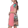 thumbnail image 2 of Balery Cool Cat Pink Sunglasses Vestidos sueltos de manga corta para mujer, vestidos de verano 2025, vestidos casuales de corte A con vuelo., 2 of 6