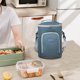thumbnail image 4 of Bolso portátil bento para almuerzo, bolsa termo, diagonal, aislada, almacenamiento, para picnic, resistente al frío, bolsillo exterior, material impermeable, uso en oficina, bolsa de metal, 4 of 8