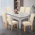 thumbnail image 5 of Dining Chair Covers, Stretch Kitchen Chair Cover, Removable Washable Chair Protector for Home,Restaurant,Banquet,18"x18"x24"(Beige), 5 of 6