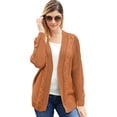 thumbnail image 3 of QWZNDZGR Womens Open Front Long Sleeve Chunky Knit Cardigan Sweaters Loose Outwear Coat, 3 of 4