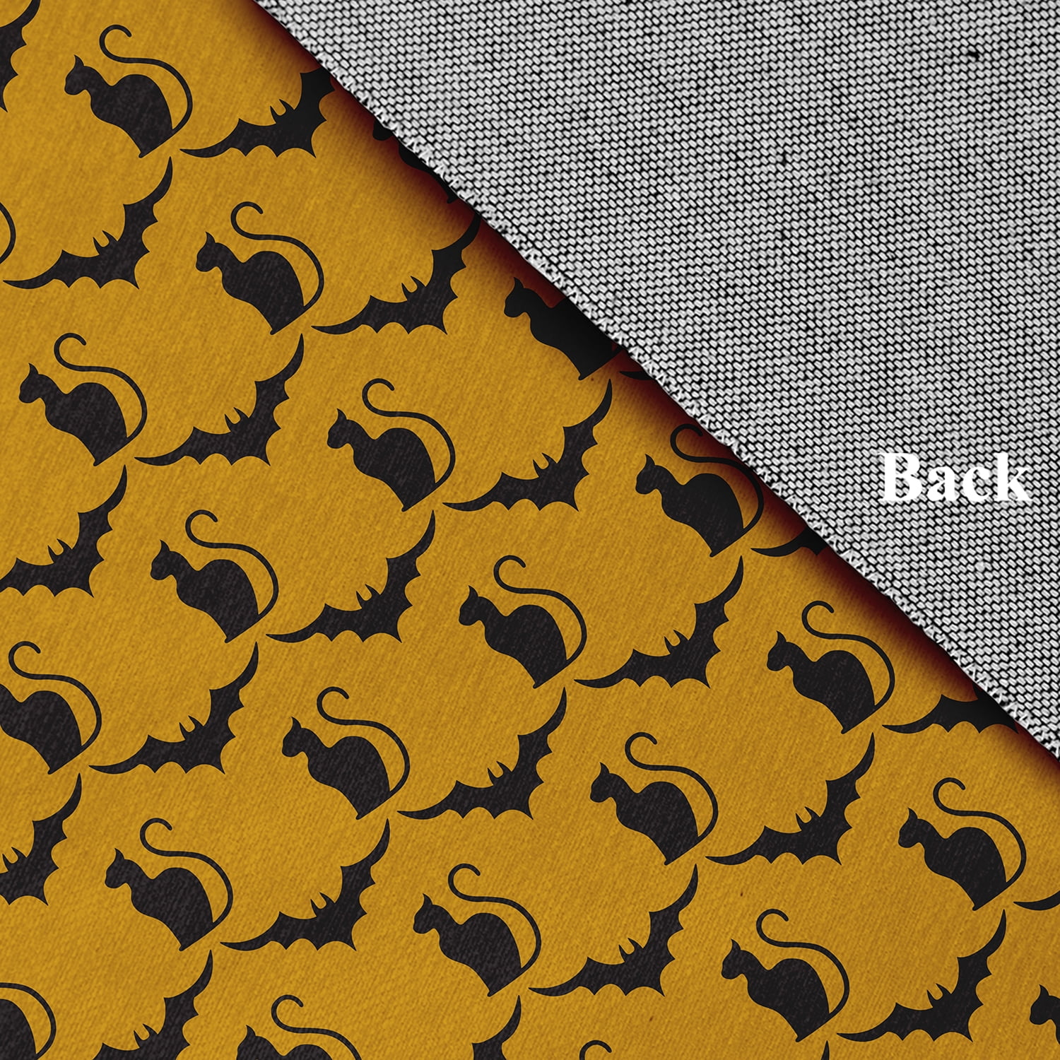 Simply Daisy Cats and Bats Autumn Gold Halloween Chenille Area Rug, 3' x 5'