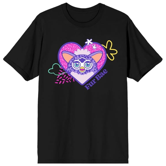 Furby Fur Bae Adult Black Crew Neck Short Sleeve T-shirt-6XL