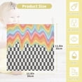 thumbnail image 2 of Dreamtimes 5 PCS Retro Rainbow Dripping Baby Muslin Washcloths, Checkered Face Towel Burp Cloths Ultrasoft Absorbent Cotton Bath Wipes Towels for Newborn Boys Girls, 2 of 7