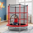 thumbnail image 4 of Patiojoy Trampoline Rond pour Enfants avec Lit Combiné, Trampoline avec Filet de Sécurité, Rouge, 4 of 10