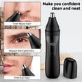 thumbnail image 4 of Nose Hair Trimmer, Rechargeable Professional Painless Trimmer for Ear and Eyebrow, with Dual Edge Blades Easy Cleaning Washing (Black), 4 of 4