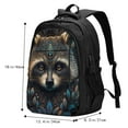 thumbnail image 5 of Pofeuu Tribal Style Raccoon Print Storage Laptop Backpack with USB Charging Port[Water Resistant] College Computer Bookbag Fits, 5 of 7