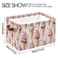 thumbnail image 4 of Yayeee 2 Pack Canvas Storage Basket with Handles for Shelves Fabric Bins Closet Organizer, Pink Ice Cream Pattern, 4 of 8