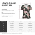 thumbnail image 7 of Fuzoiu Rose Flowers Print Women's V-Neck T-Shirt,Women's Short Sleeve Top, Comfortable for Work, Leisure, and Sports, 7 of 7