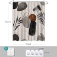thumbnail image 6 of Black Boho Shower Curtain Abstract Grey Gold Colorful Chic Modern Mid Century Geometric Leaves Plant Neutral Minimalist Bathroom Curtain Decor Set with 12 Hooks Waterproof Fabric, 72" x 72", 6 of 6