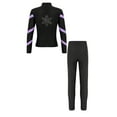 thumbnail image 2 of TiaoBug Kids Girls Figure Skating Tracksuit Set Long Sleeve Jacket Tights Leggings Sports Outfits Lavender 10, 2 of 5