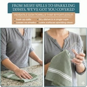 Kitchen Towels Set - 100% Pure Cotton Dish Towels for Kitchen, Super Absorbent Kitchen Hand Towel, Soft & Durable Dish Cloths, Pack of 12 – 15”x25”, Olive Chambrey