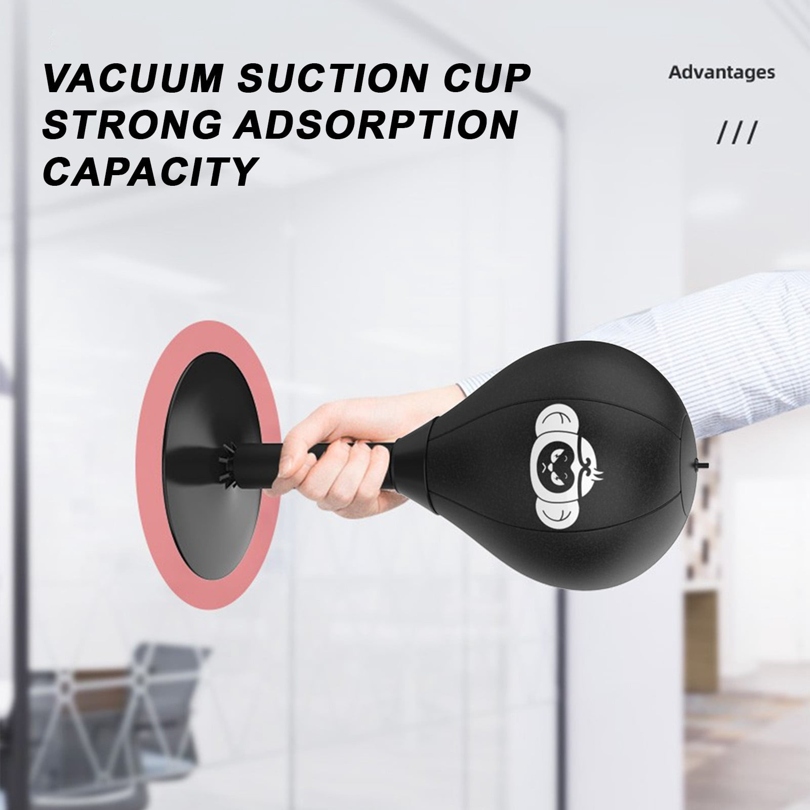 Desktop Punching Bag - Reflex Stress Relief & Tension Toy for Office/Home Workout, Heavy Duty Boxing Exercise Ball with Suction Cup Base, Fun Gifts for Kids, Adults & Coworkers black