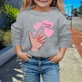 thumbnail image 2 of Toddler Baby Boy Girl Valentines Outfit Love Embroidery Sweatshirt Crewneck Long Sleeve Pullover Shirts Top Sweatshirt For Girls Grey 12 M-18 M, 2 of 4