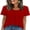 Red, variant on Women T Shirts Pleated Short Sleeve Tops Business Casual Dressy Blouses White Tops