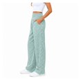 thumbnail image 4 of Wevis Women Elastic High Waist Gingham Wide Leg Pants, Loose Plaid Palazzo Trousers with Side Pockets Casual Daily Bottoms, 4 of 6