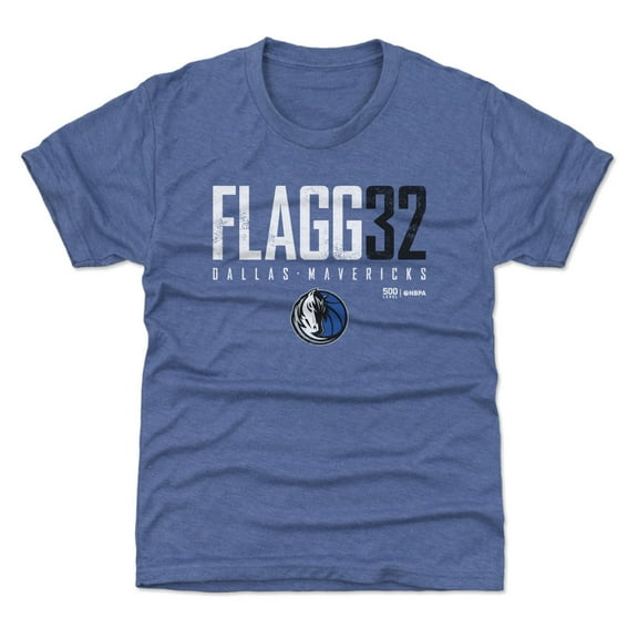 Youth 500 Level Cooper Flagg Blue Dallas Mavericks Elite Name & Number T-Shirt