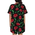 thumbnail image 6 of Goofa Cherry for Womens Cotton 2 Piece Pajamas Set Classic Short Sleeve Pjs Set Soft Button Down Sleepwear Loungewear-Large, 6 of 7