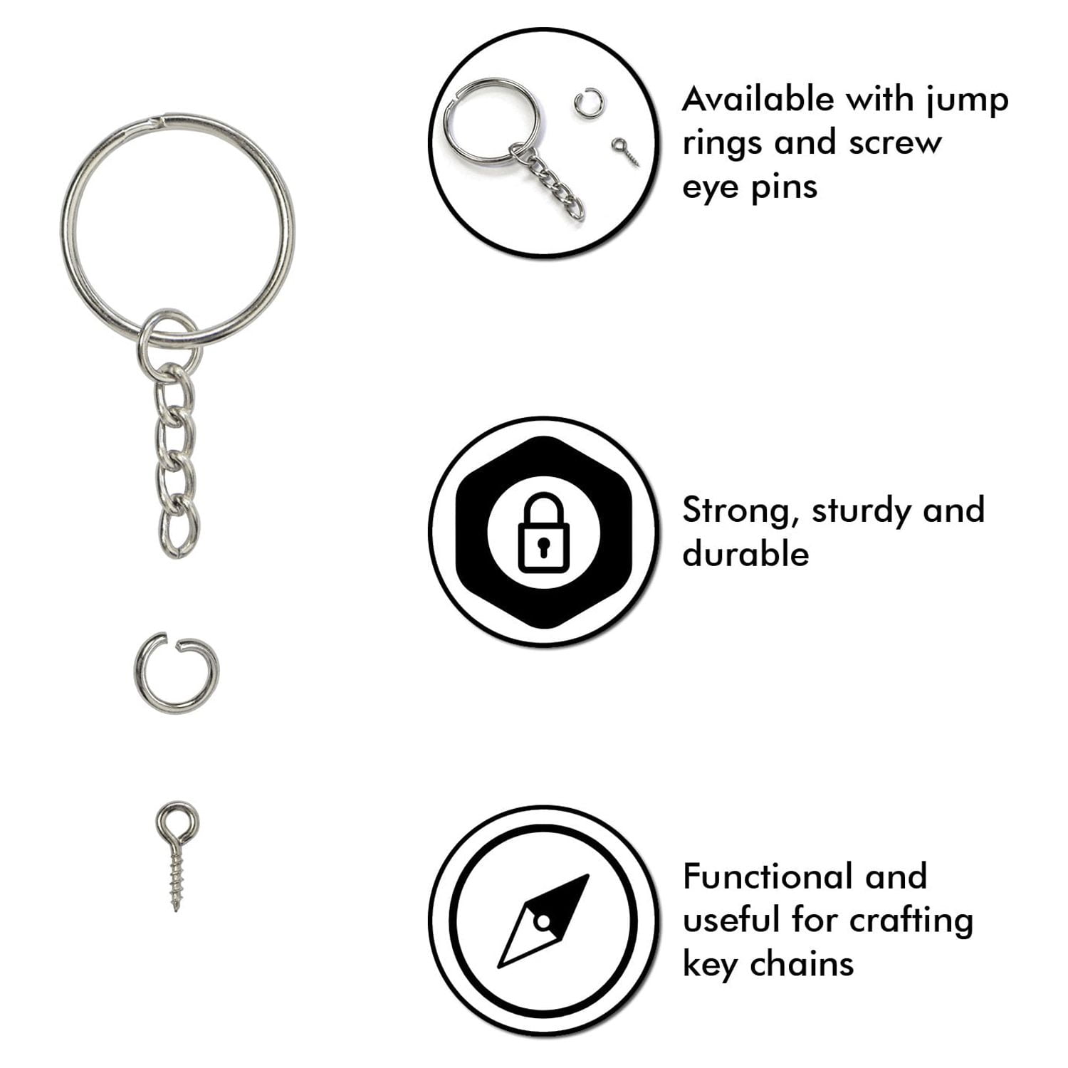  COHEALI 20 Pcs Open Jump Rings Double Jump Ring Key