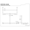 thumbnail image 2 of Kingston Brass CC3131 D-Shape Shower Rod - Polished Chrome, 2 of 2