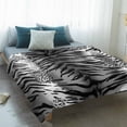 thumbnail image 4 of Leopard Stripes Blanket Soft Cozy Warm Throw Blanket for Couch, Plush Fuzzy Flannel Fleece Blankets for Sofa, Vintage Black White Animals Texture Bed Blankets Lightweight Gifts for Women, 32"x48", 4 of 9