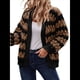 thumbnail image 3 of Suéter de Invierno de Punto Holgado con Rayas y Mangas Farol para Mujer, Moda de Otoño Marrón Negro L, 3 of 10