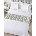 thumbnail image 5 of Bed Runner Scarf Queen Size, Sage Green Stain Bed Runners & Scarves for Foot of Beds, Modern Abstract Grey Striped Art Decorative Bedding Runner Scarf for Hotel Home Bedroom 83 x20 Inch, 5 of 6