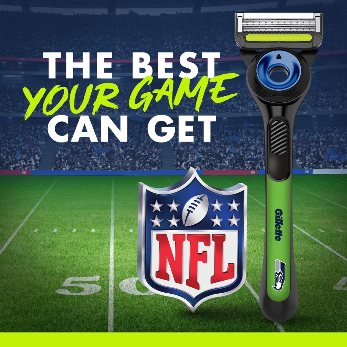 Gillette Labs Official Seahawks Licensed Razor for Men, 1 Handle, 1 Blade Refill