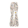 thumbnail image 4 of Xoenoiee Daisy Print Womens Flare Pants Yoga Leggings High Waisted Bootleg Pants Elastic Bell Bottom Pants Bootcut Sweatpants, M, 4 of 7