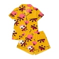 thumbnail image 4 of Gunia Halloween Pajamas For Women 2 Piece Cozy Button Up Short Sleeve Tops And Shorts Pjs Jammies Yellow M, 4 of 4