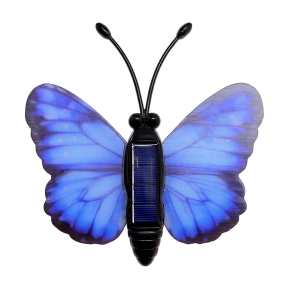 Solar Butterfly Lights Outdoor, Solar Garden Statues Led Landscape Lights for Patio Yard and Pathway, Weatherproof Auto On/off Set Blue