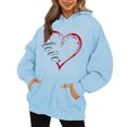 thumbnail image 1 of WEAIXIMIUNG Chandails en Molleton pour Femmes avec Poches Manches Longues Col Rond Poche Imprimé Cœur Saint-Valentin, 1 of 3