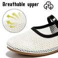 thumbnail image 2 of Qaltryn Mesh Ballet Flats for Women with Buckle Fashion Fishnet Flats Comfortable Mary Jane Shoes for Casual & Work, 2 of 9