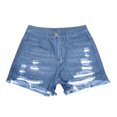 thumbnail image 4 of Ripped Jeans Shorts for Women Summer Elastic High Waisted Juniors Jean Frayed Hem Ripped Denim for Trendy Casual Shorts S-2XL, 4 of 4