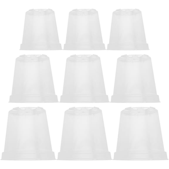 6Pcs Clear Plastic Orchid Pots with Holes Breathable Planting Containers