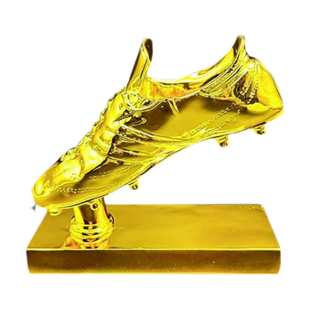 Escultura de trofeo de fútbol Bota de Oro, adorno de escritorio, recuerdo de trofeo de fútbol para base de oro