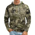 thumbnail image 2 of WTOBBY Men's Camouflage Hoodie, Street Style Loose Fit Sweatshirt with Kangaroo Pocket, Military Print Outdoor Comfort,Light Green XL, 2 of 6