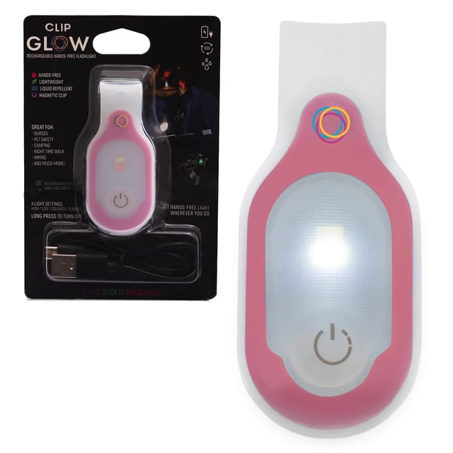 Lámpara de enfermera con clip LightsFlo ClipGlow Night Shift, color rosa