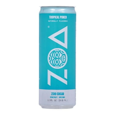 Pack of 4 ZOA Zero Sugar Energy Drink - Tropical Punch - 12 oz - Package may vary