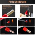 thumbnail image 2 of Tinned Surface Insulated Ferrules, Terminal Block For Stranded And Single Wires, Cord End Connector With Good Conductivity, Heat Resistant Electrical Crimp Terminator, 100 Pack, 2 of 7