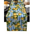 thumbnail image 2 of Yellow Lemon Cotton Linen Table Runner 14 x 72 inch Summer Fruit Rustic Blue Striped Non-slip Rectangular Dining Table Decor for Wedding Party Holiday Dinner, 2 of 8